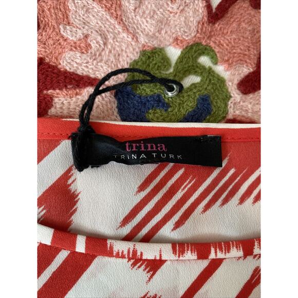 TRINA by Trina Turk Irmik Mini Dress Swim Cover Punch Pink Kimono Sleeve $198 - Picture 9 of 14